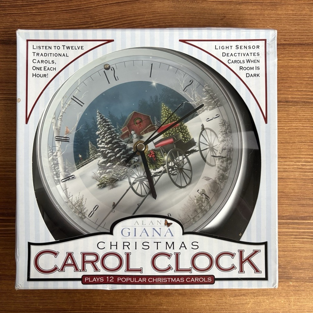 Alan Giana Christmas Carol Clock Plays 12 Christmas Songs Light Sensor Working